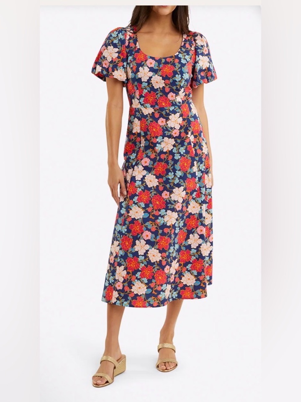 NEW WITH TAGS - DRAPER JAMES JULIANNE MIDI DRESS - SIZE 12 - BLOOMING PEONY
